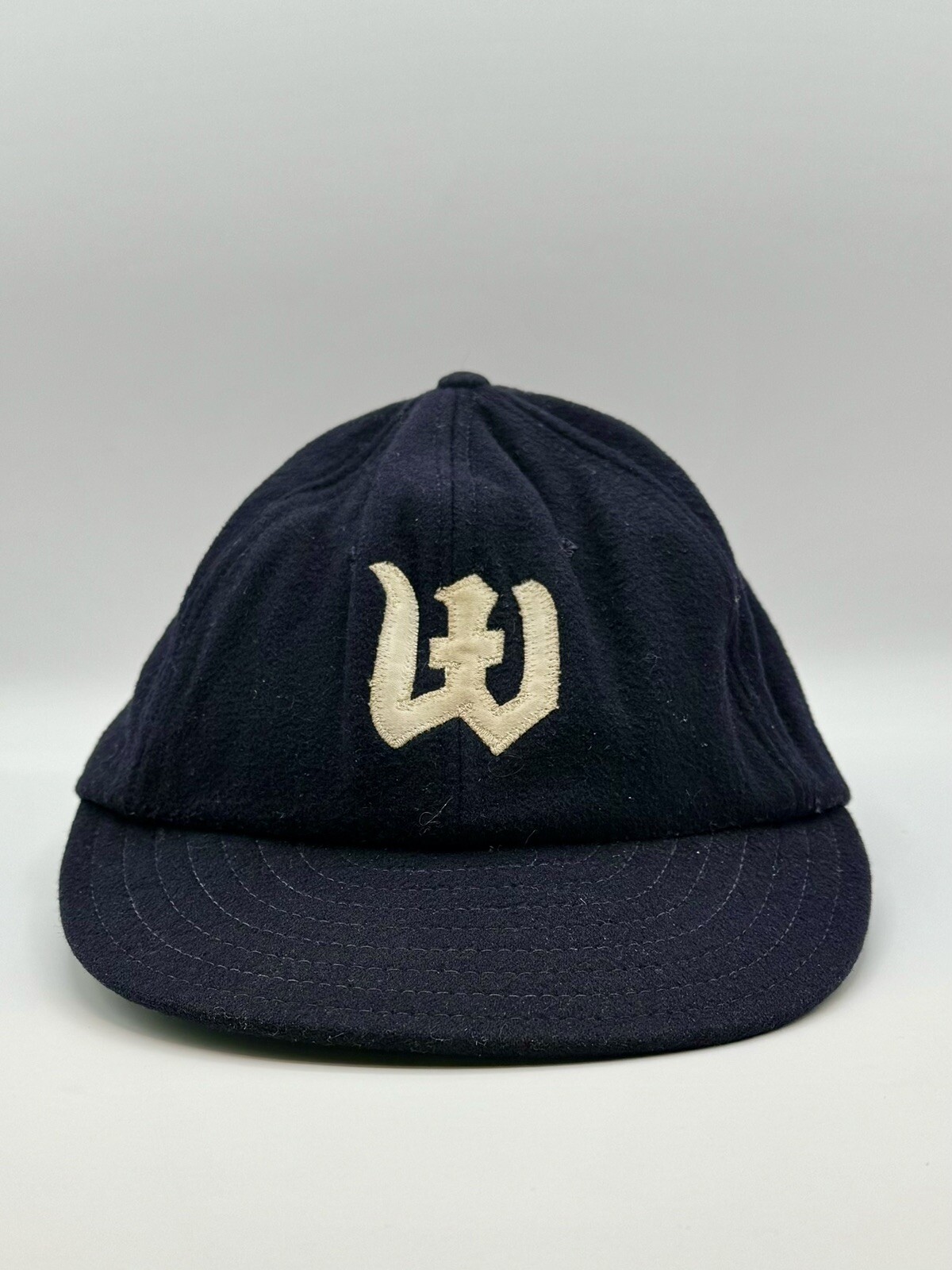 Vintage 1940s - 1950s Wool Rayon Hat "W" Logo Collectible Baseball Cap Small