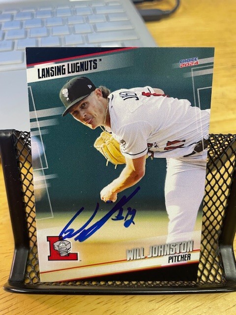 Will Johnston Signed Autographed 2024 Lansing Lugnuts Team Set Card A's