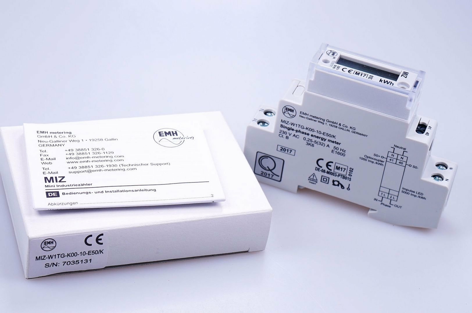 EMH metering MIZ-W1TG-K00-10-E50K energy meter INEPRO, single phase meter original packaging