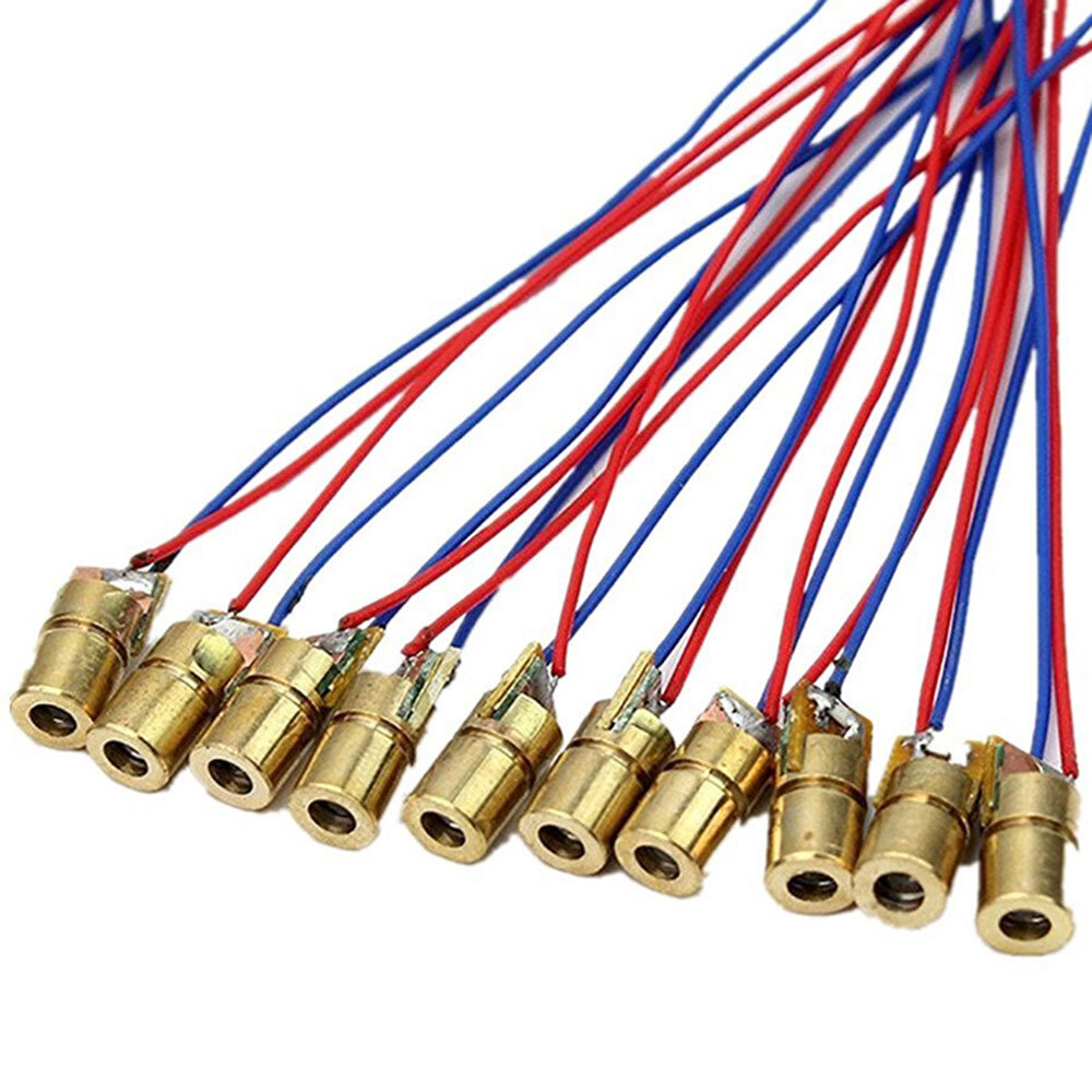 40PCS 650nm 6mm 5V 5mW Red Laser Dot Diode Module Copper Head Red USAA