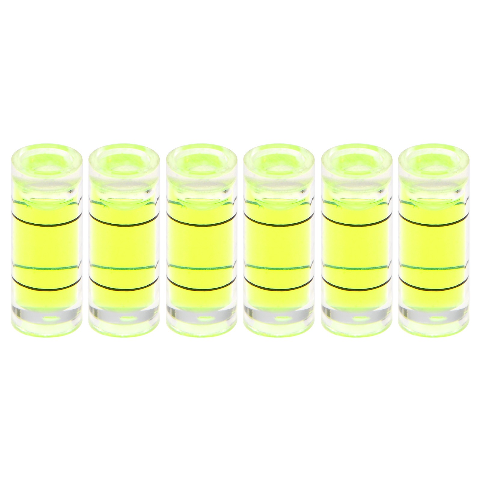 6pcs Small Cylindrical Bubble Level Vials 7x18mm Levels Measuring Tools,