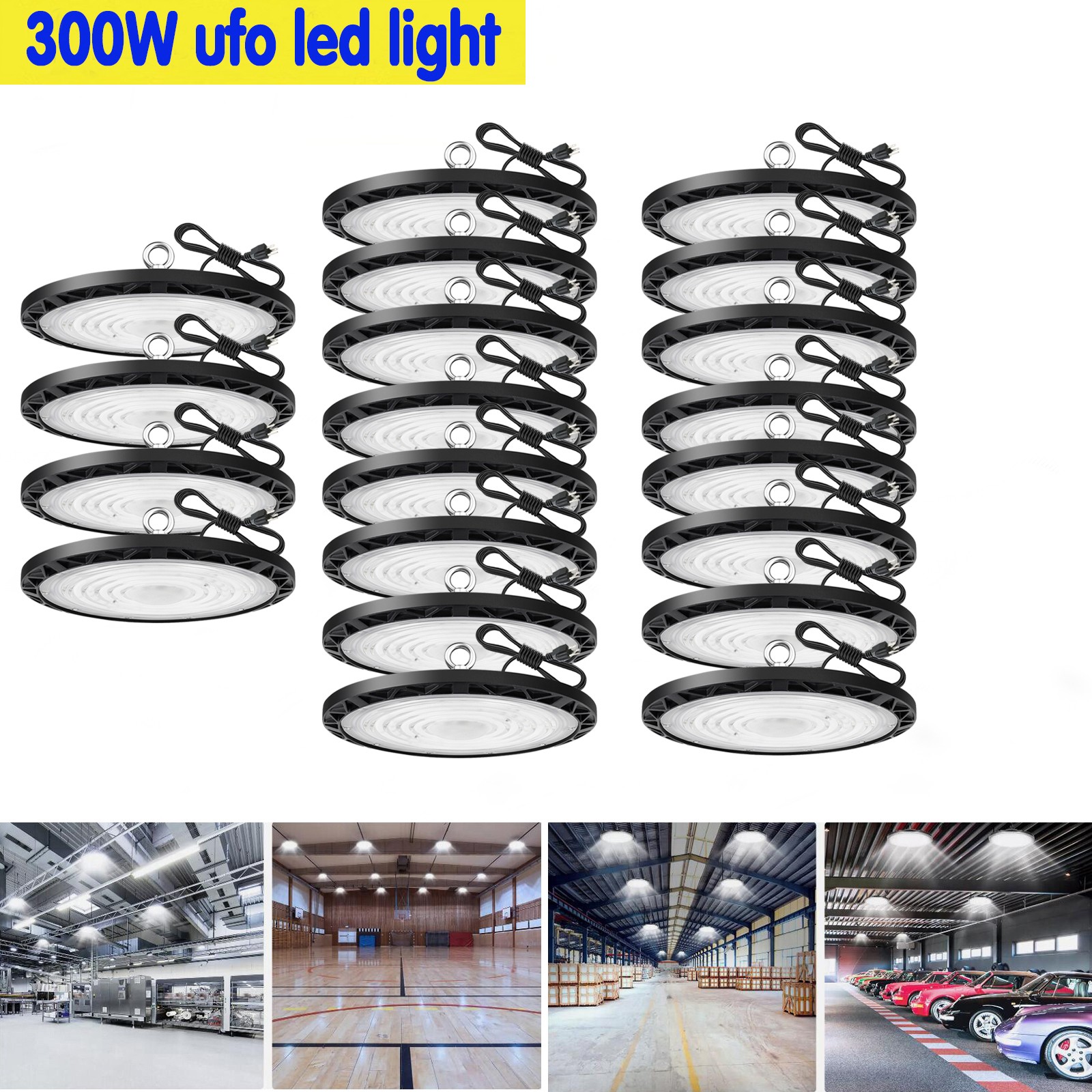 20Pack 300W UFO Led High Bay Light Industrial Commercial Factory Warehouse Light