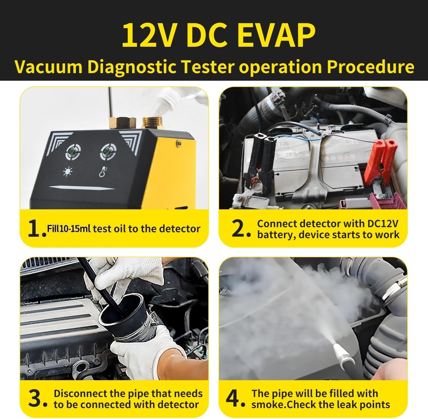Auto EVAP Smoke Detection Machine Leakage Tester Vacuum Pipe System Diagnostic