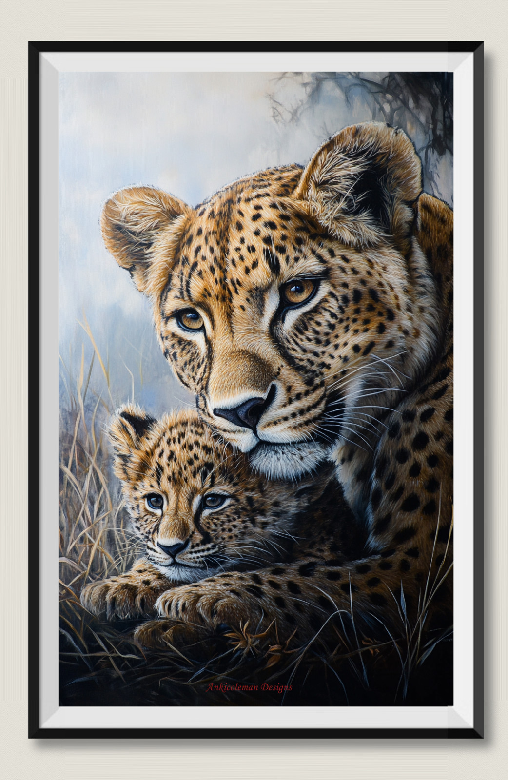 Mother and Cub 3 - Chart Counted Cross Stitch Patterns Needlework DIY DMC Color