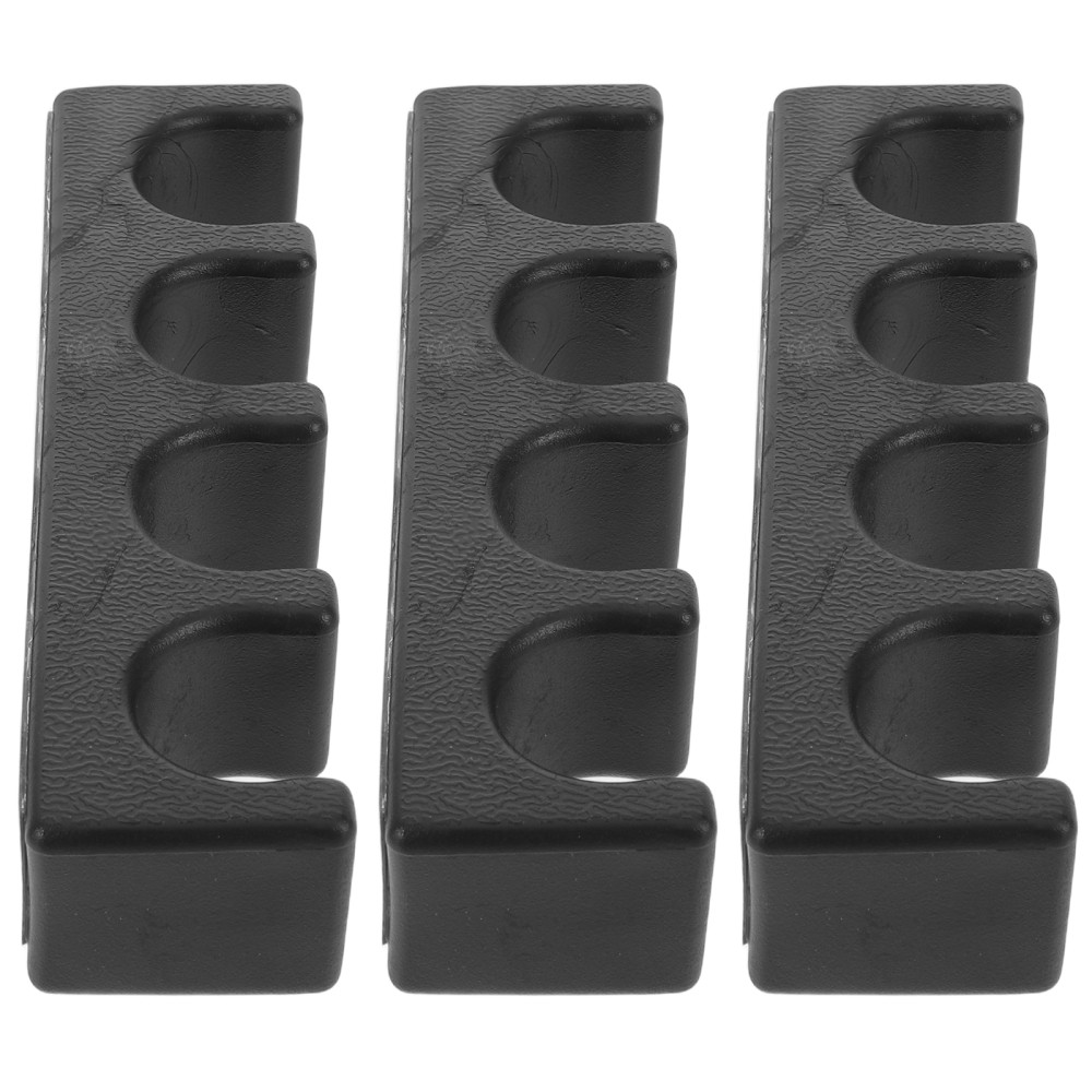 3Pcs Plastic Billiard Cue Stand Black Wall Mount Easy Install Pool Cue Storage