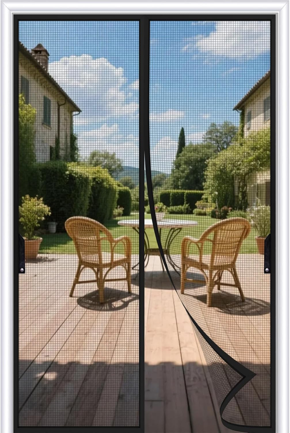 Magnetic Screen Door Fit Door Size:32"X80", Screen Itself Size 34"X81", Enjoy Br