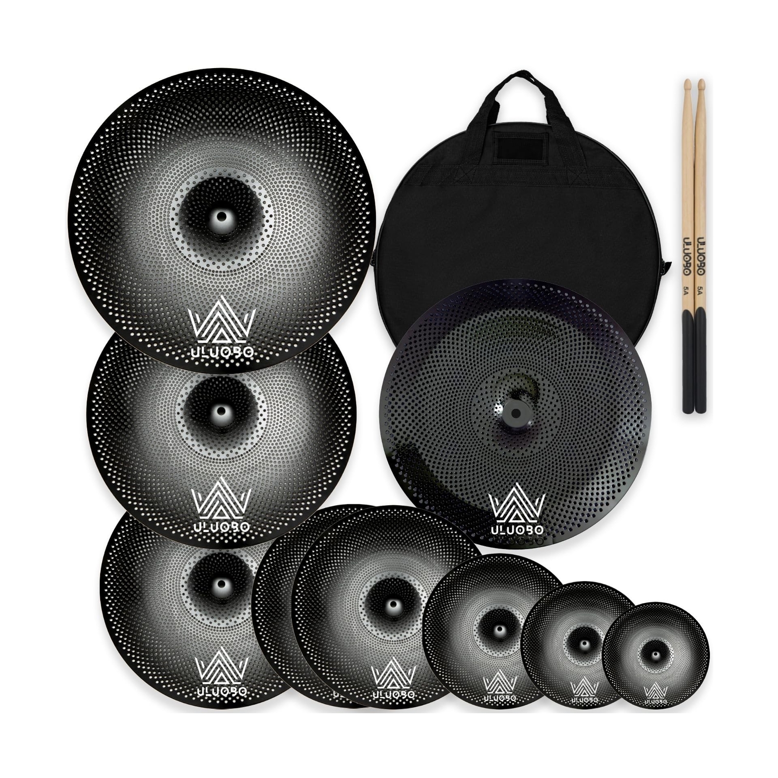 Low Volume Cymbal Pack, Silent Cymbals, Quiet Cymbals Set for Drummer Practic...