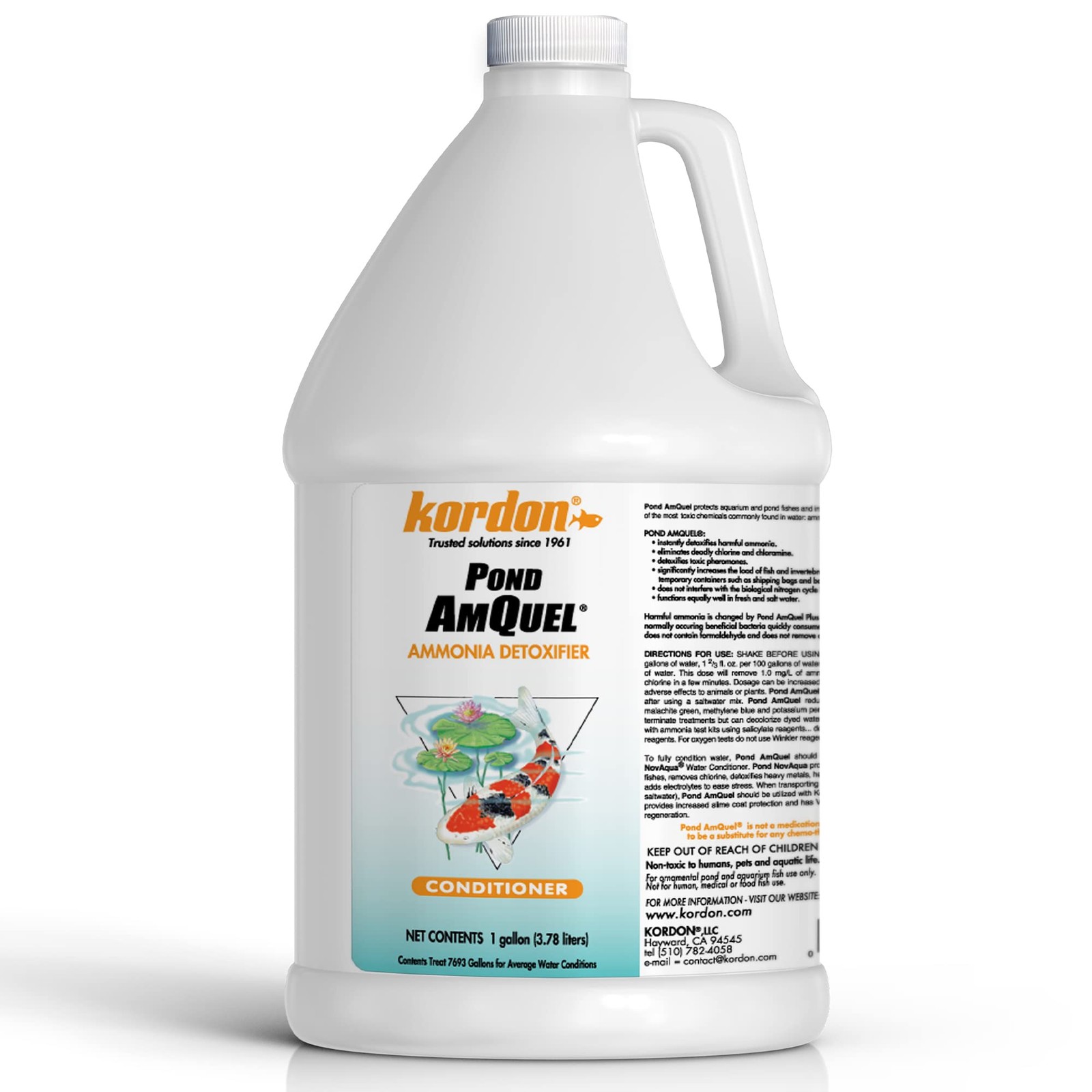Kordon Pond AmQuel One-Step Water Conditioner for Koi Ponds 1 Gallon, Clear