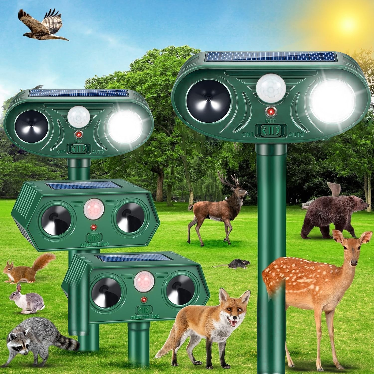 4pack Mole Repellent Solar Powered Solar Power Pest Mole Gopher