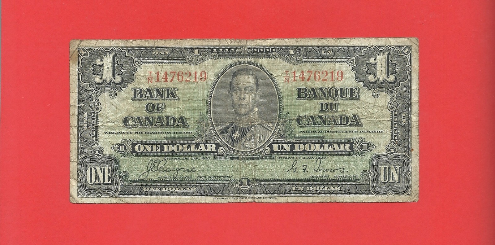 Canada 1937 $1 Coyne * Towers pick #58e
