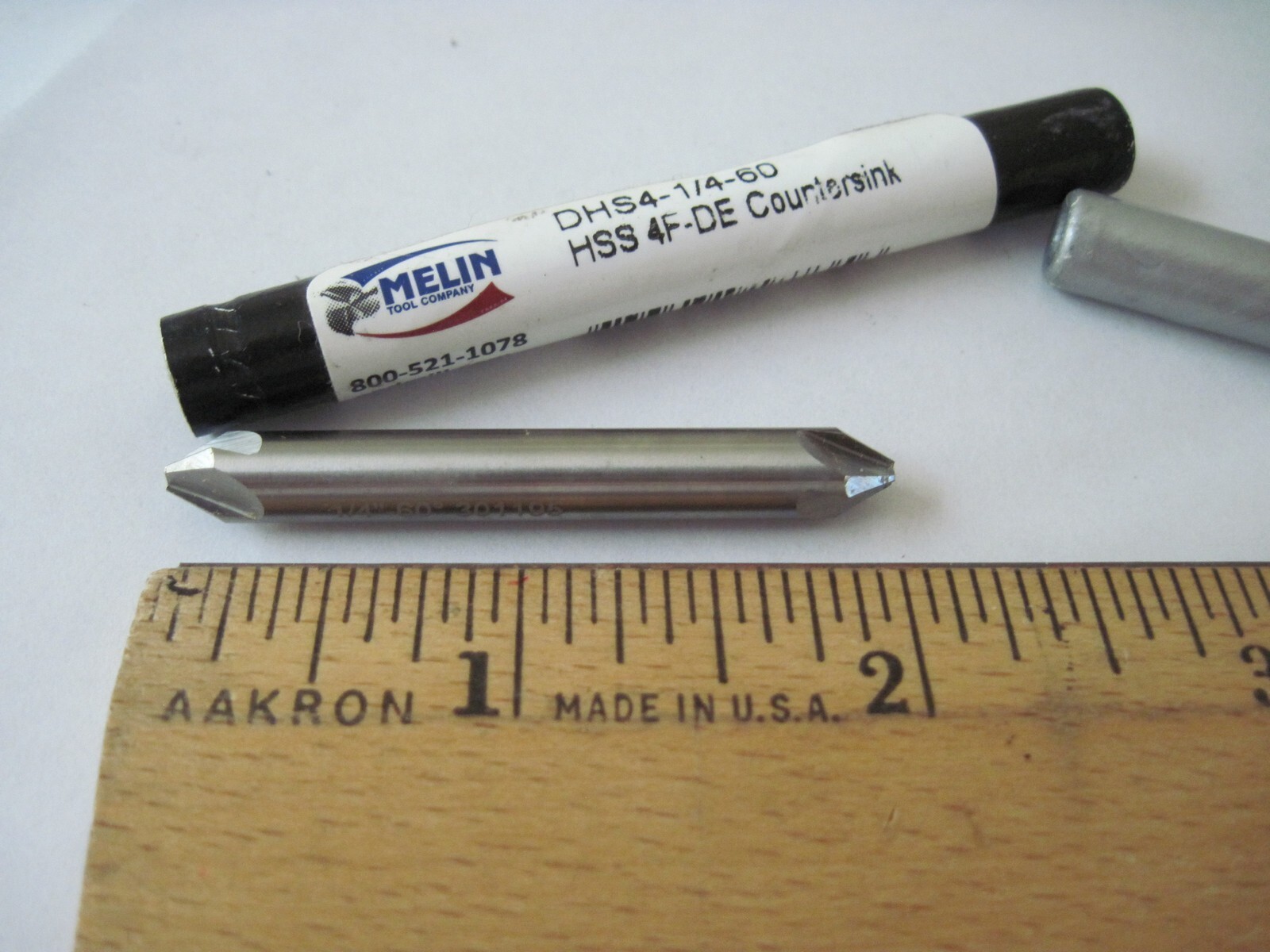 Melin DHS4-1/4-60 Double End Countersink 1/4" 60° HSS, 4FL