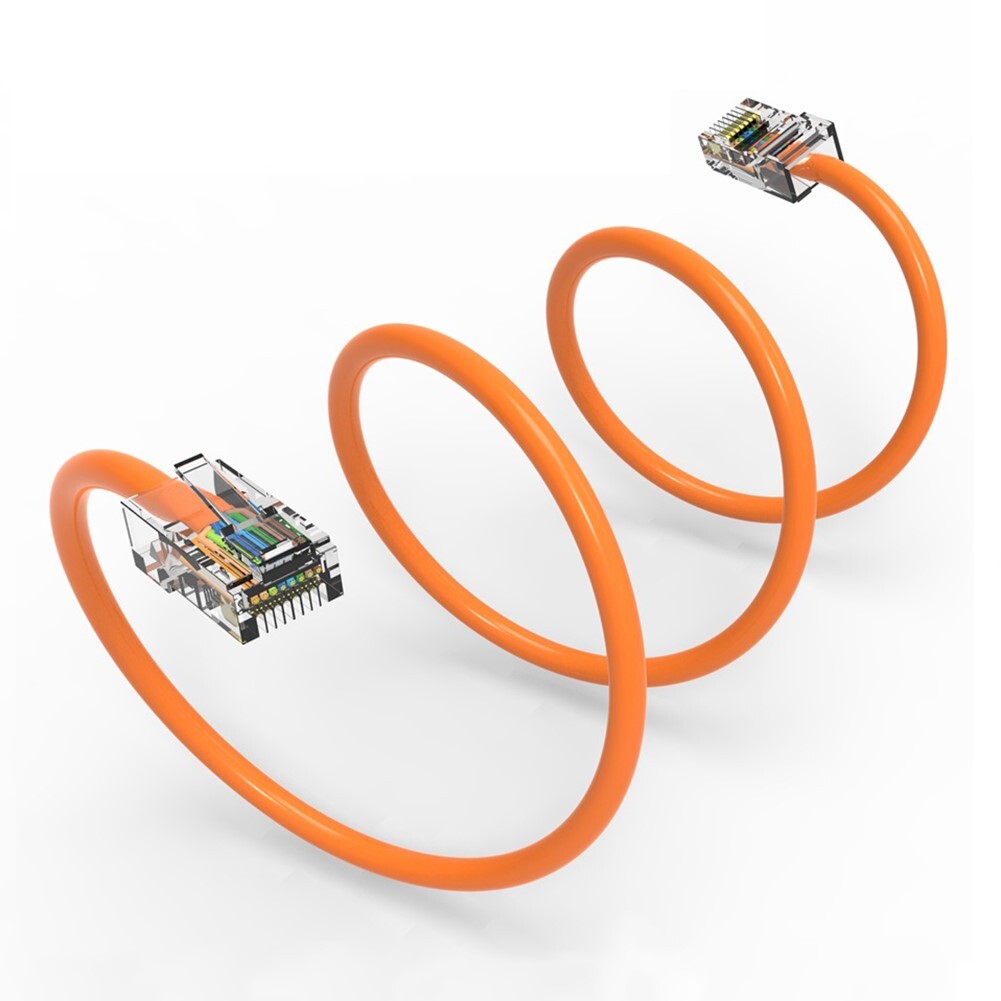 0.5FT Cat5e RJ45 Ethernet LAN Network UTP Non-Booted Patch Cable Copper Orange