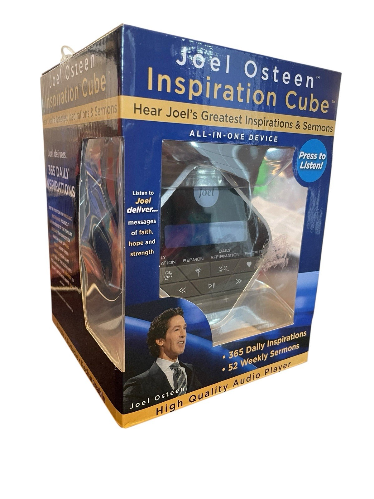 Joel Osteen Inspiration Audio Cube With 52 Sermons and 365 Affirmations NEW NIB