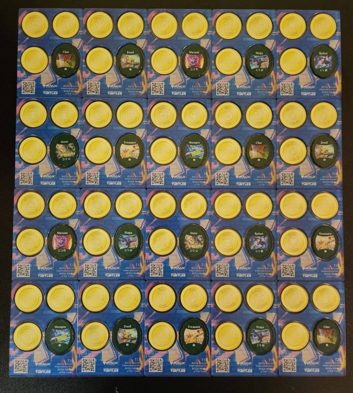 Ninja Turtles Magic The Gathering Acrylic Game Tokens Individual Sheets TMNT MTG