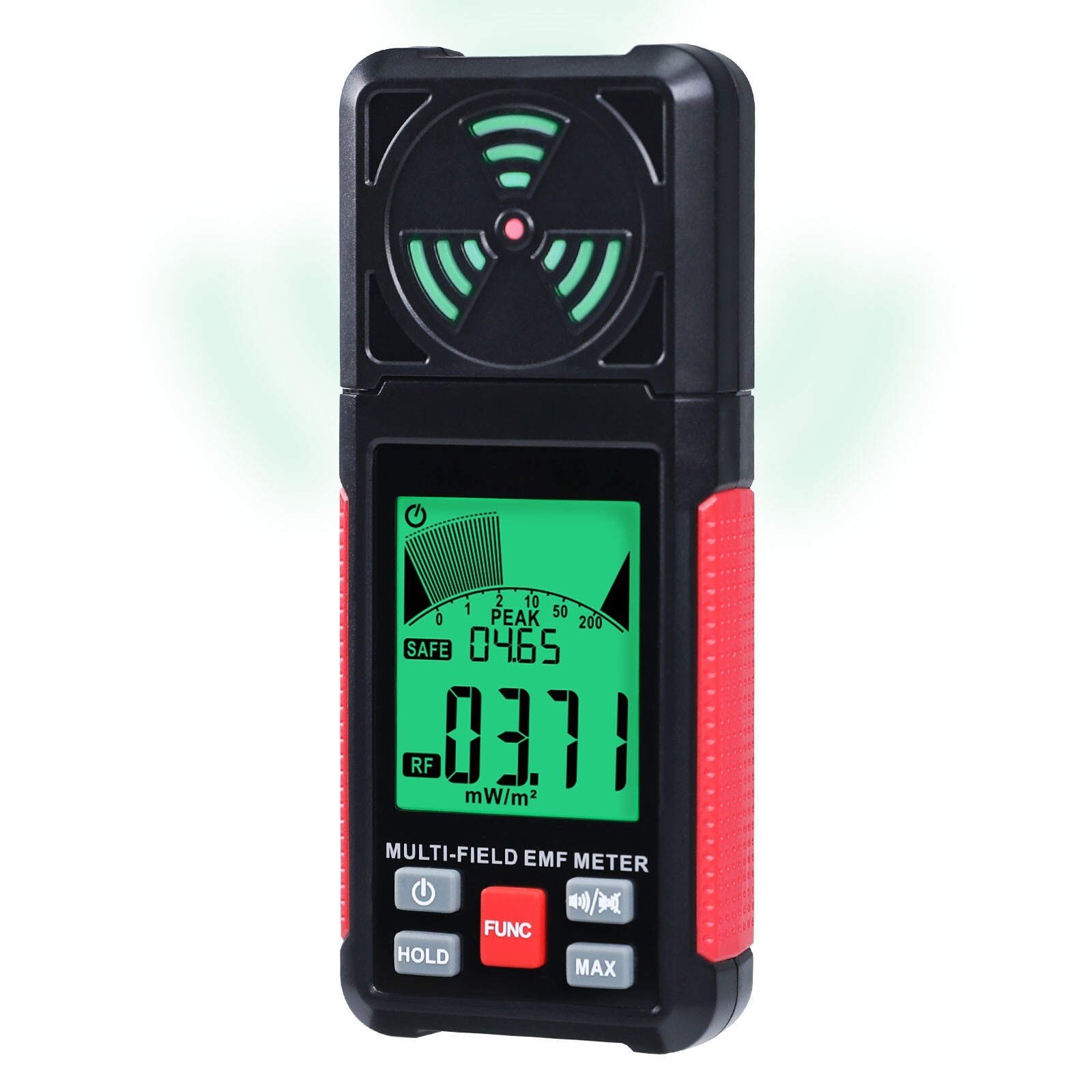 High-frequency electrical electromagnetic radiation detector sound light alarms