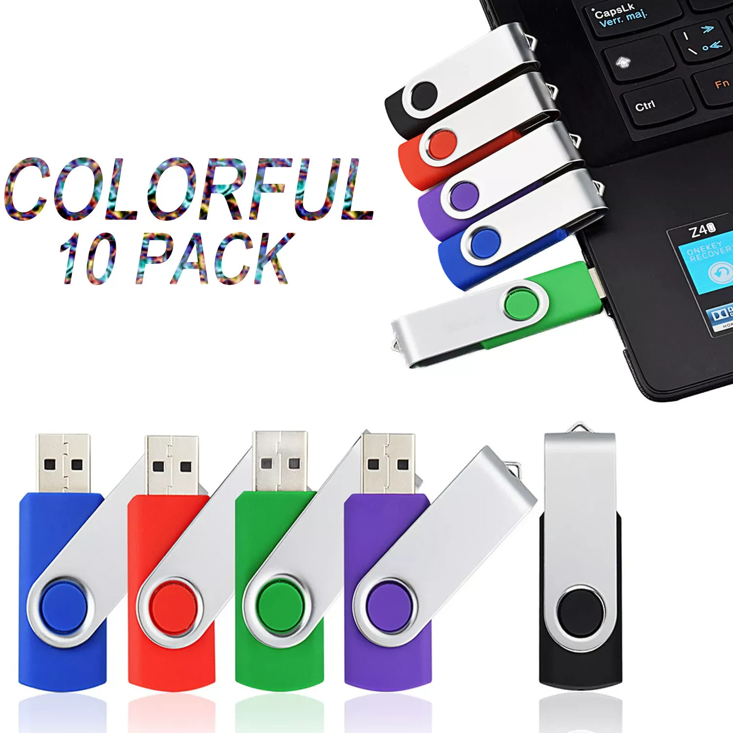 Wholesale 10/50 Pack USB 2.0 Flash Drive, Storage Pen Memory Stick Metal U Disk