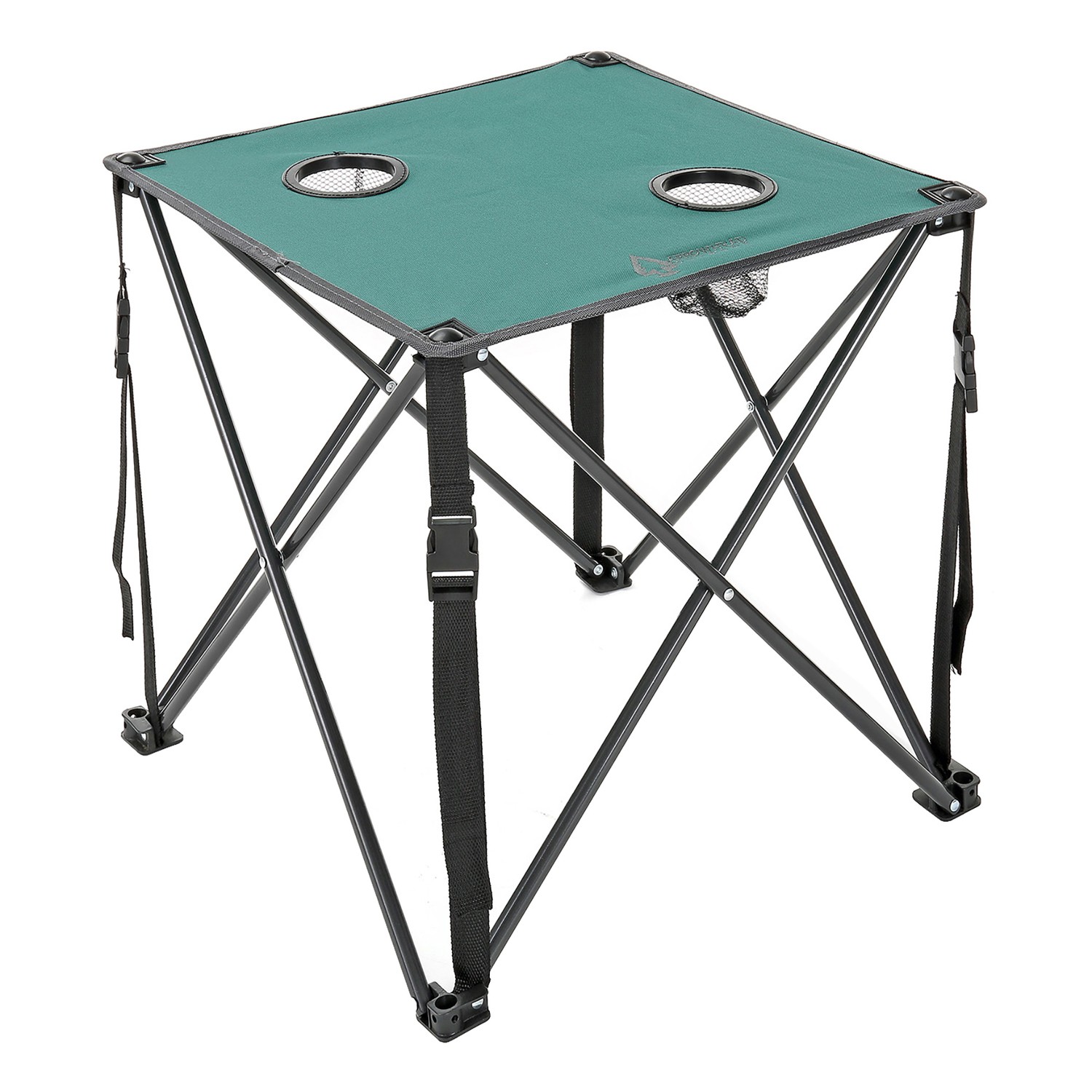 Portable Folding Camping Table 18.5" x 18.5", 2 Cup-Holders, Carry Bag