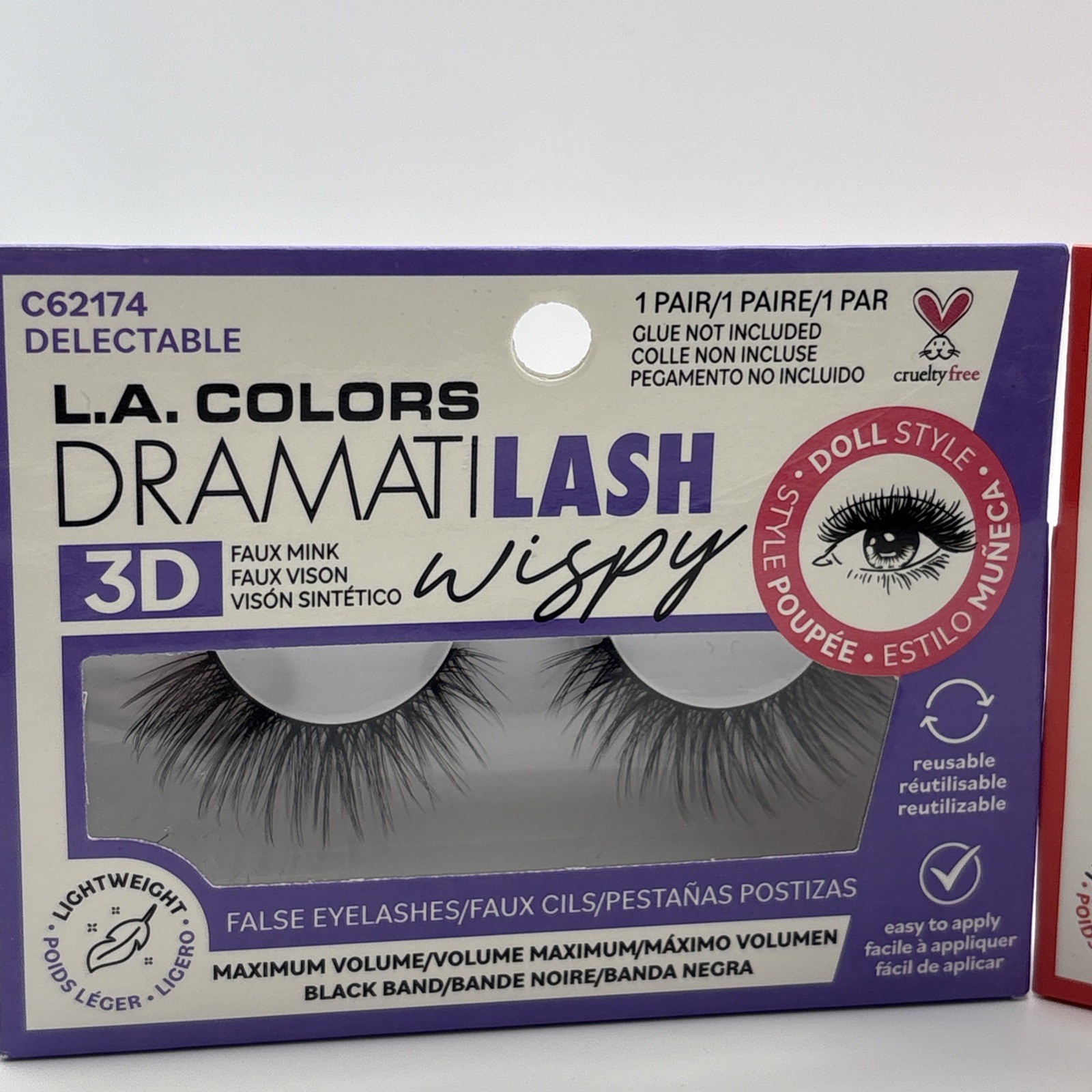 L.A. Colors DRAMITI LASH, Wispy 3D, False Eyelashes, 2 pack Reusable Lashes