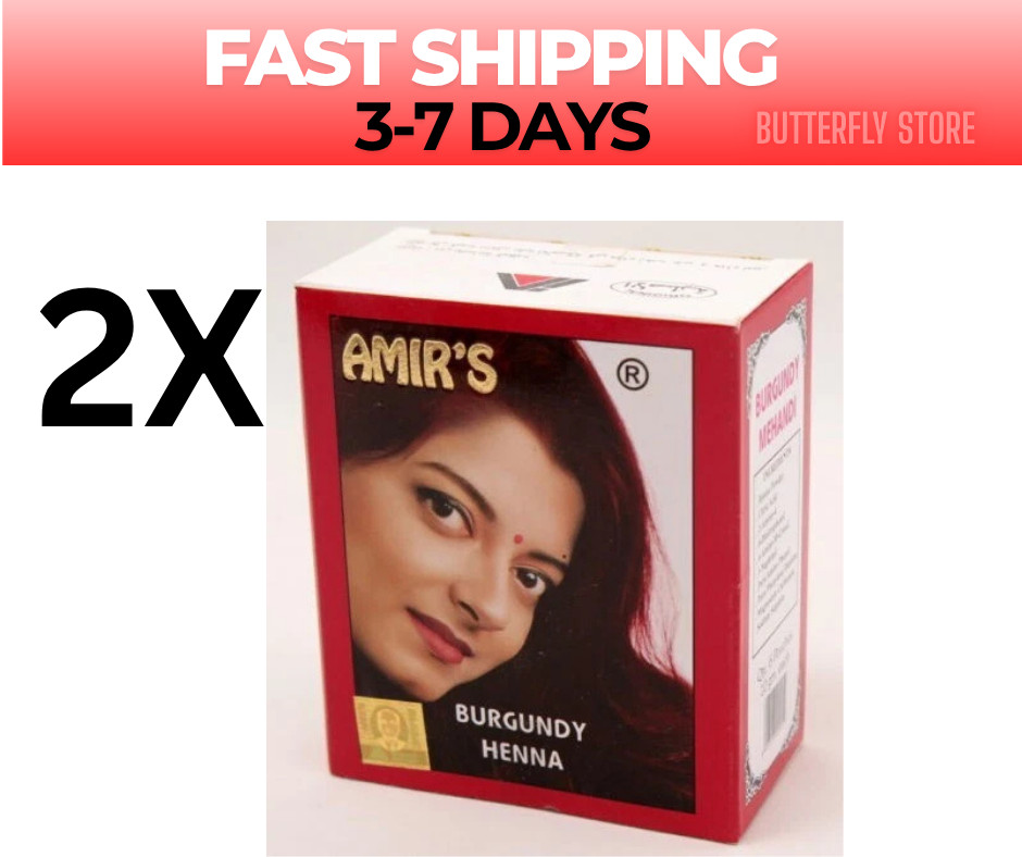 ⭐FAST SHIPPING⭐Amir's Burgundy Red Henna 12 Pouches X 10gr Herbal Henna Powder