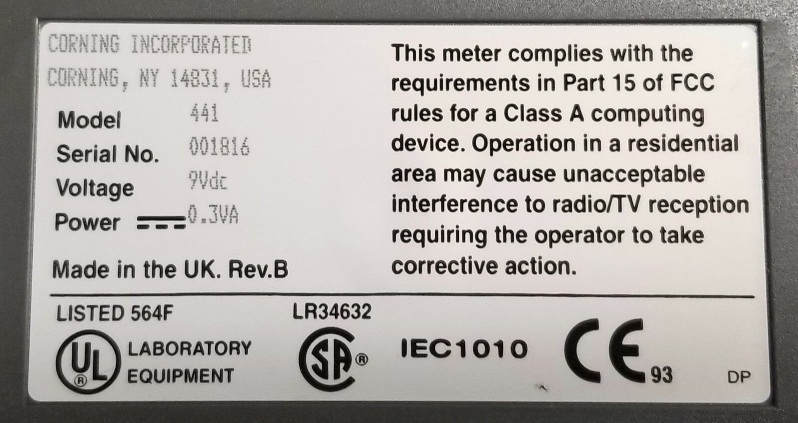 Corning 441 Conductivity Meter