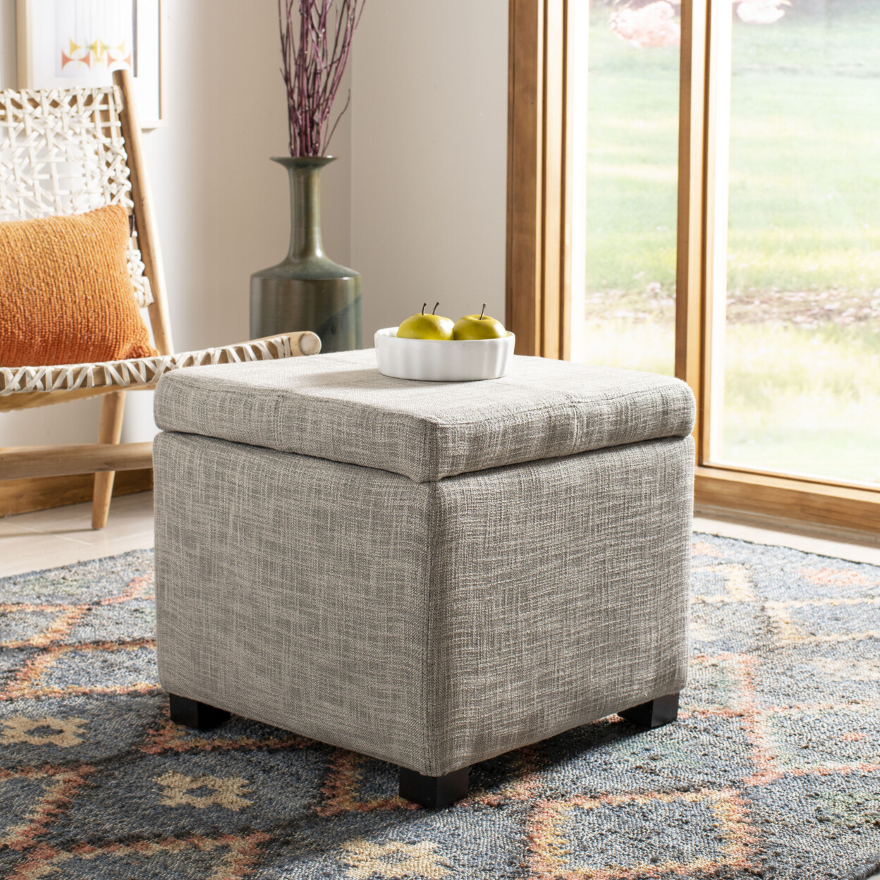 SAFAVIEH Madison Square Ottoman | Stone |