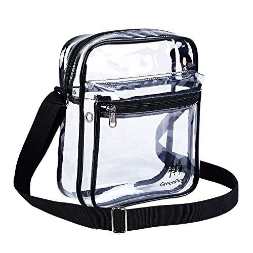 Clear Messenger Bag for Work & Business Travel for Men & Women,Stadium Black
