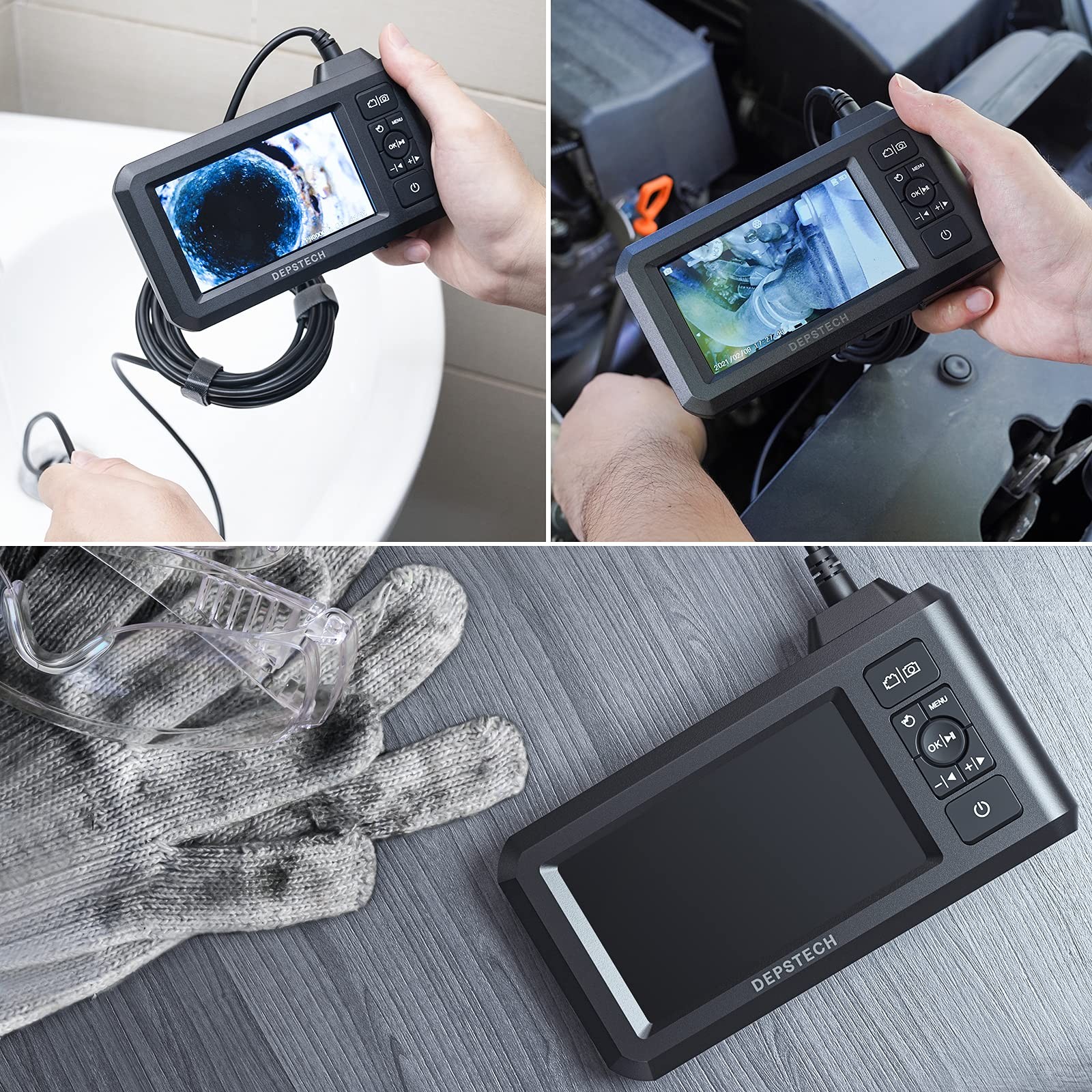 5.5mm Industrial Endoscope, 1080P Digital Borescope Inspection Camera with 4....