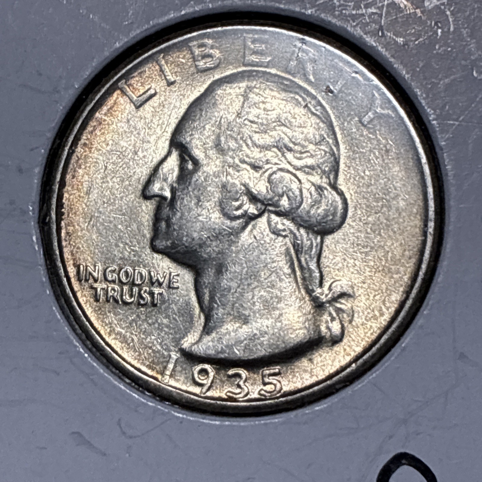 1935-P Washington Quarter No Initials Rare