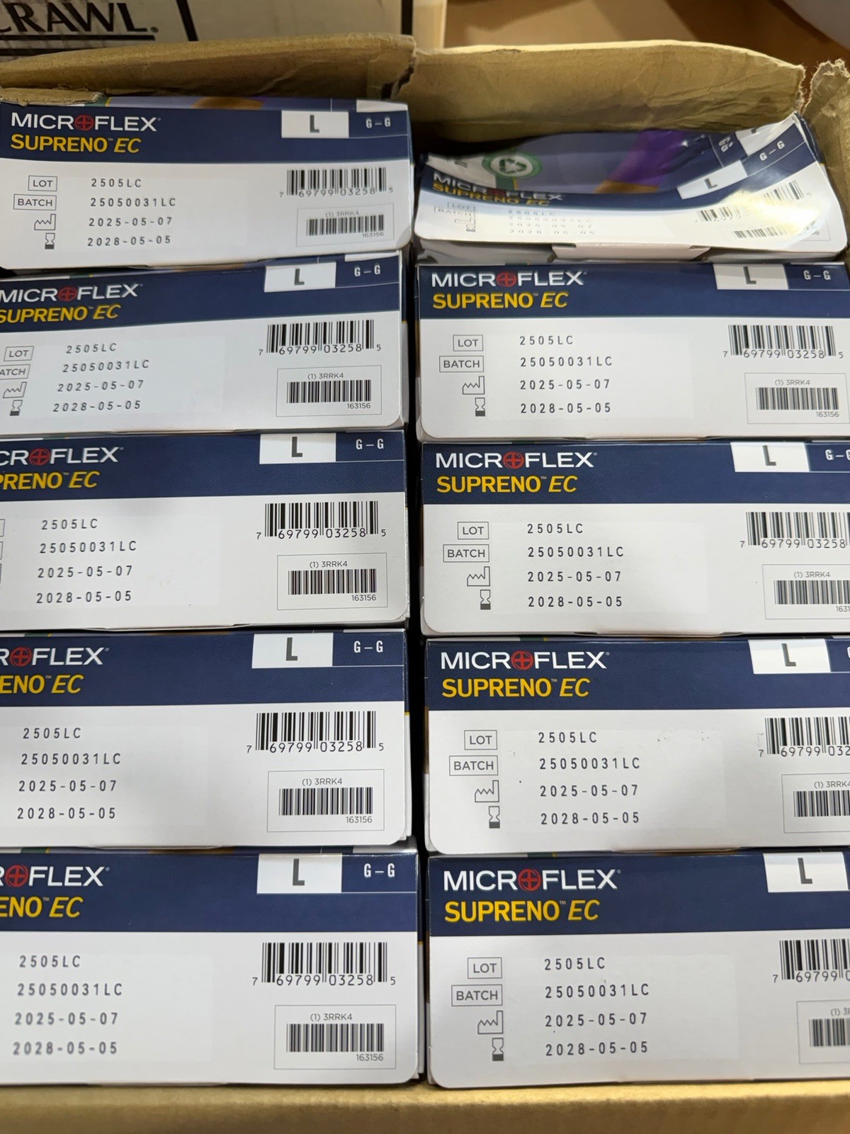 500 Ansell Microflex Supreno EC Nitrile Gloves Purple UGLY LARGE 375 10 Boxes