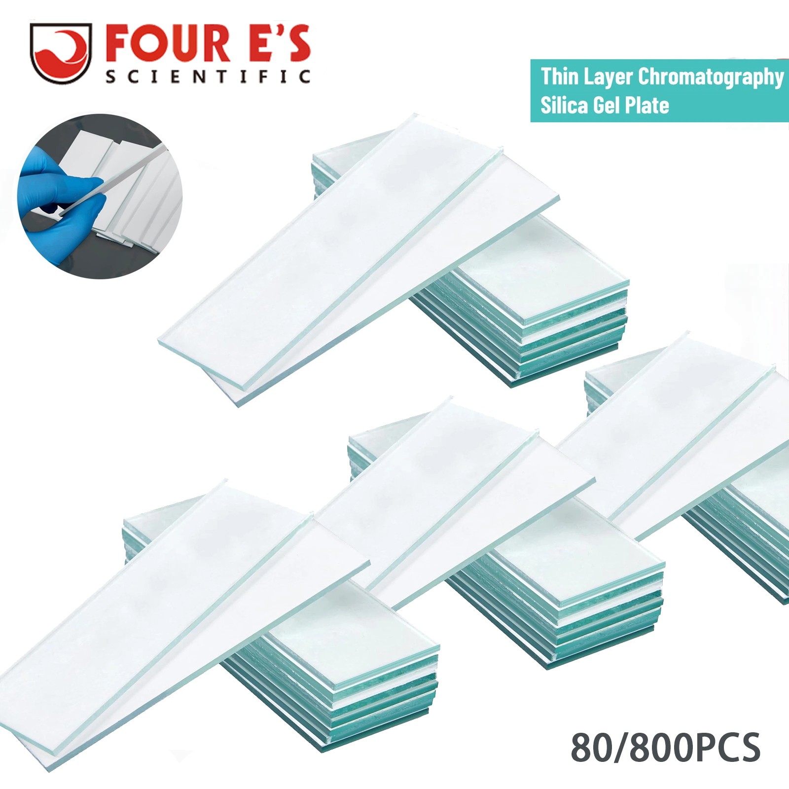 800x Lab Chromatography Plates TLC Plates 25x75mm Lab Thin Layer Chromatography