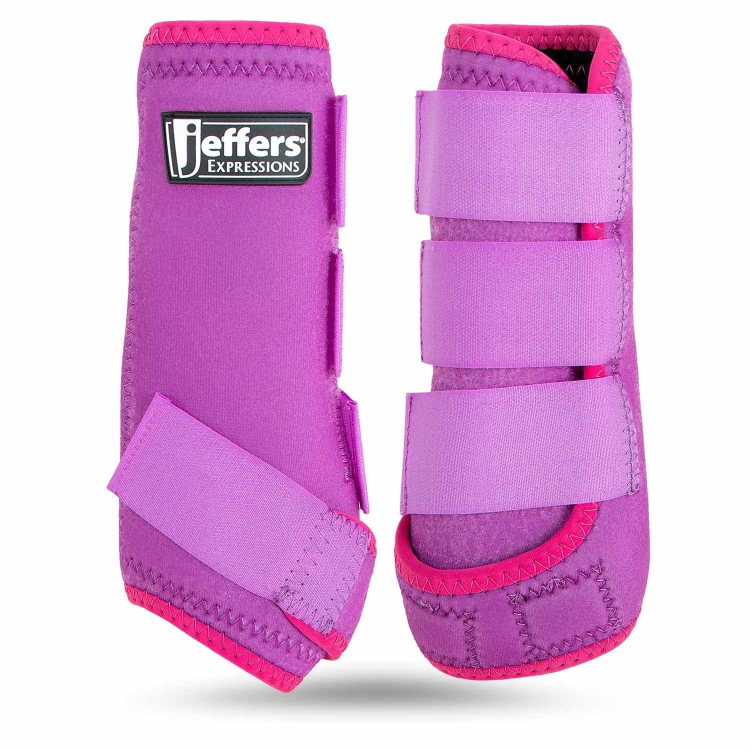 Jeffers Expression Neon Horse Boots 1 Pair - Purple & Pink, Breathable Neoprene,