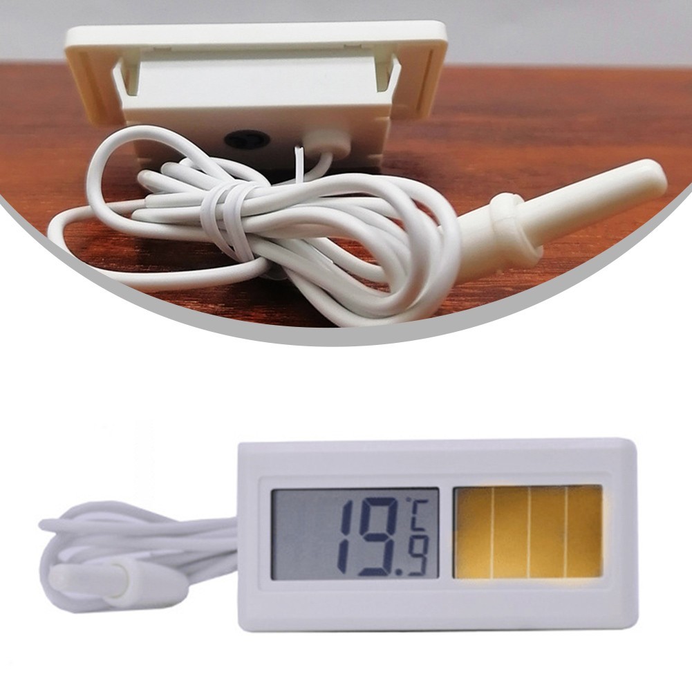 Portable Solar LCD Thermometer Sensor with Waterproof Design and Long Cable