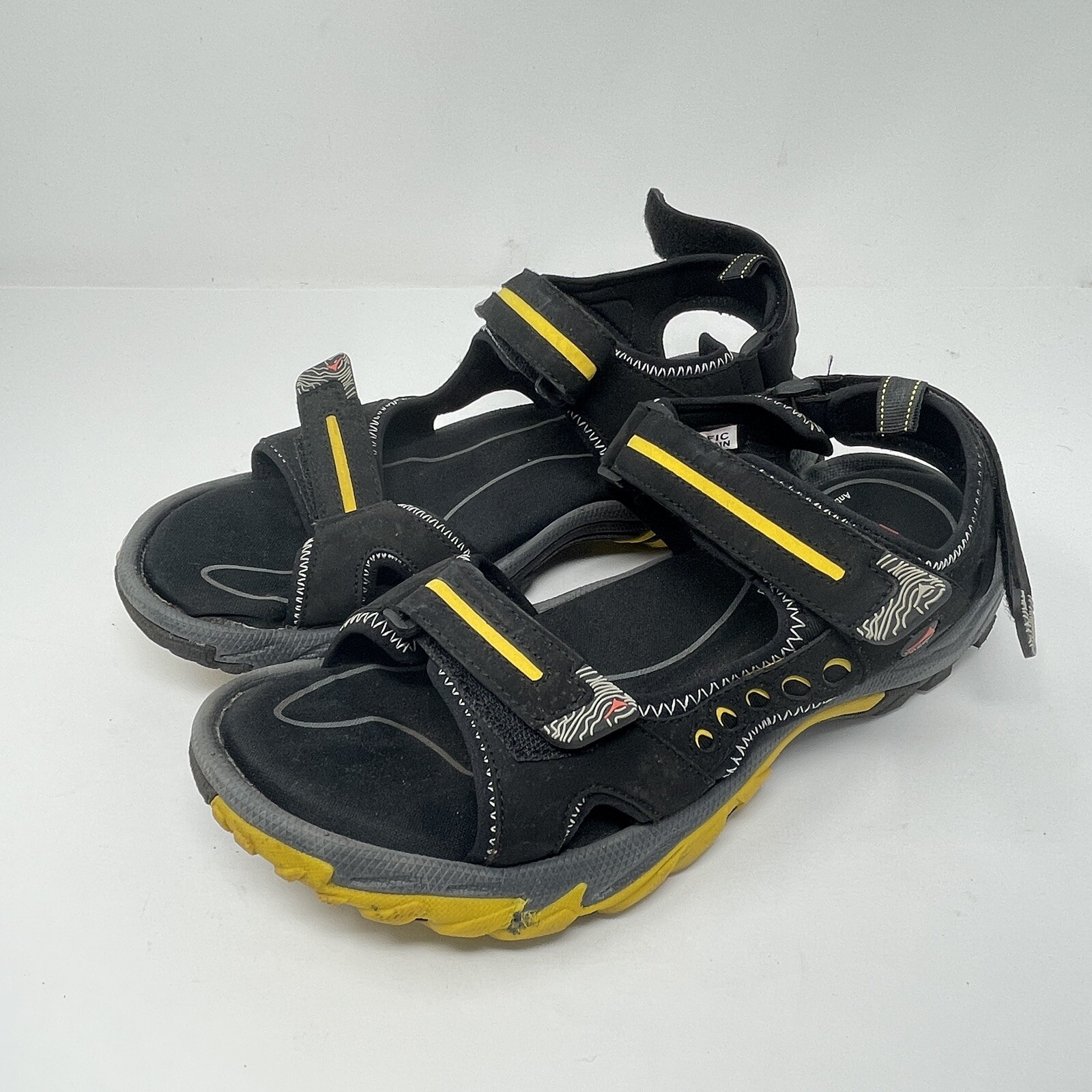 Pacific Mountain Osoyoos Black Yellow Sandals Size 13