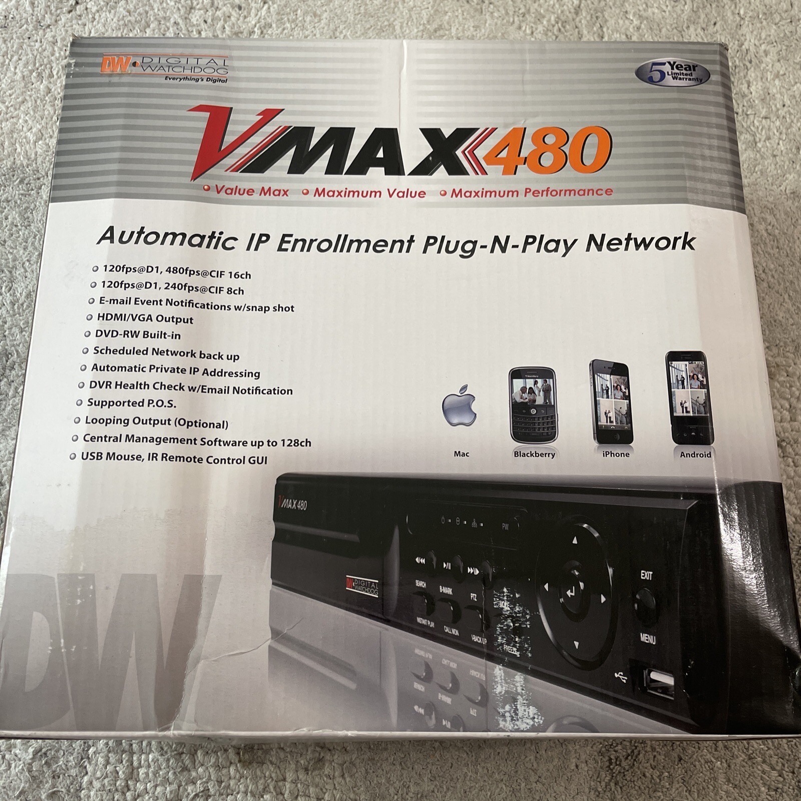 Digital Watchdog VMAX480 8-Channel Stand-Alone DVR (1 TB) 480