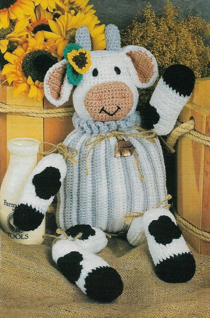 BESSIE THE COW 25" STUFF ANIMAL TOY DIGEST SIZE CROCHET PATTERN INSTRUCTIONS