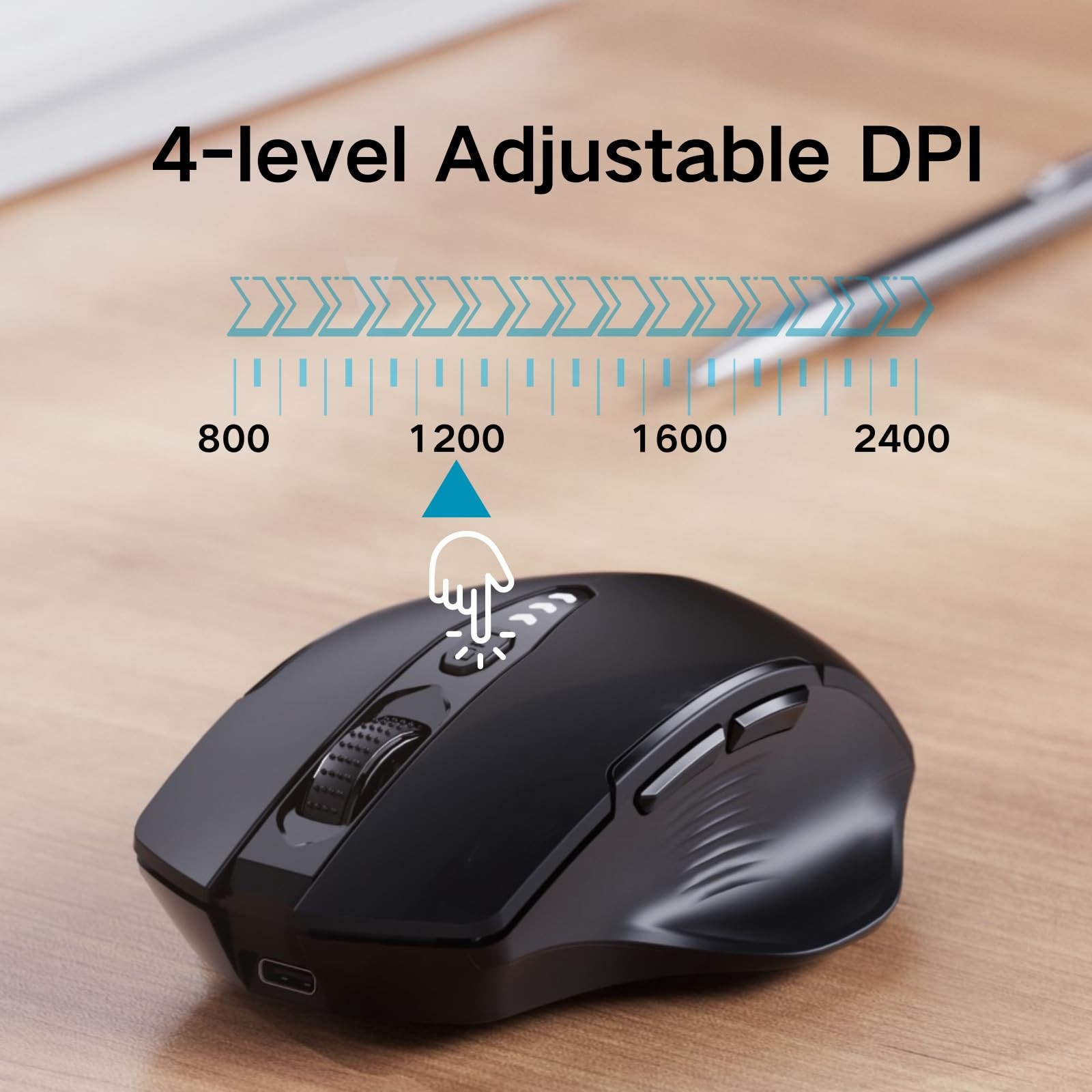 Wireless Bluetooth Mouse,[Upgraded] Rechargeable (BT 5.0/4.0+2.4G Hz),Compute...