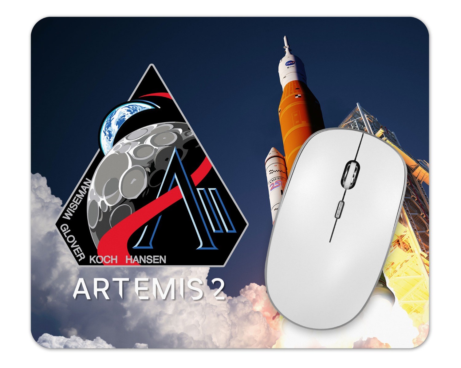 NASA Artemis 2 Launch Artists Render 1/4 Thick Mouse Pad