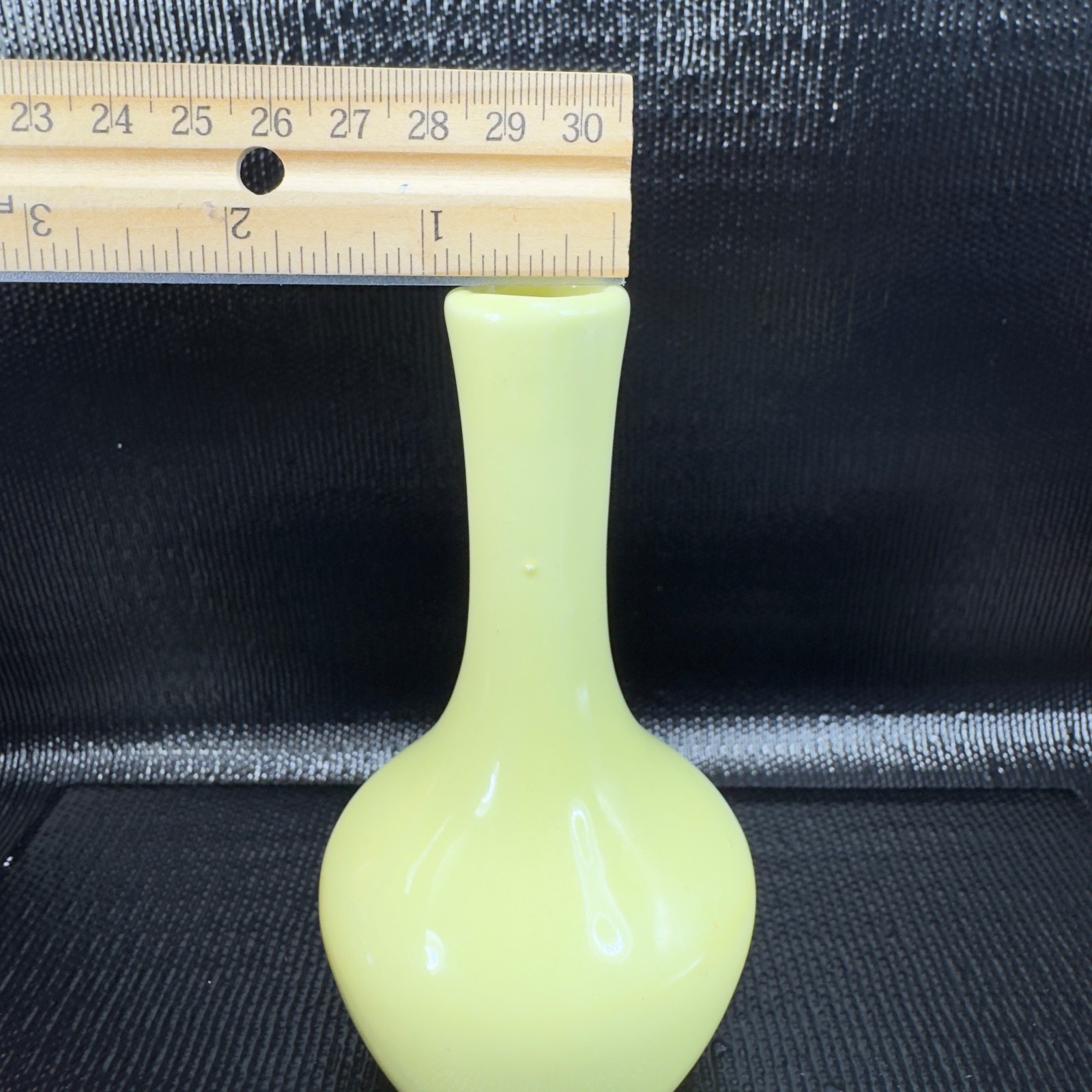 Vintage 1960s Pale Yellow Hand Made Studio Pottery Bud Vase Vessel Narrow Neck