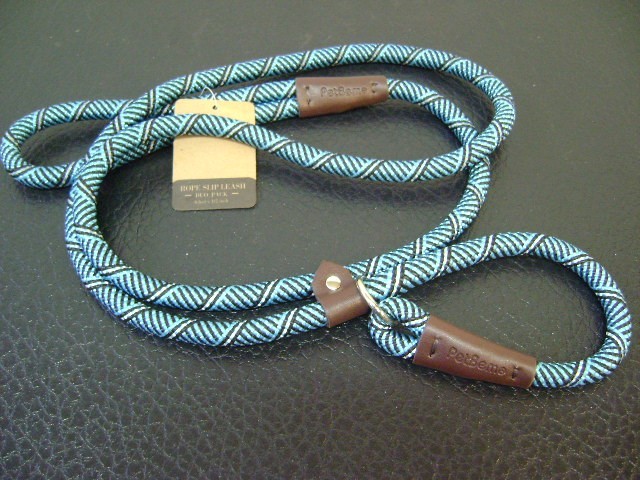 Slip Leash  6' Rope  Dog  Slip Leash Reflective Nylon Heavy Duty Blue