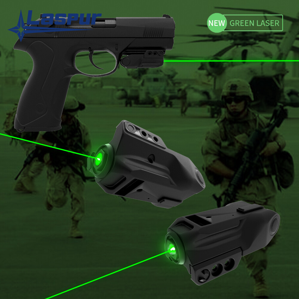 Laspur Sub Compact Tactical Rail Mount Low Profile Green Laser Sight