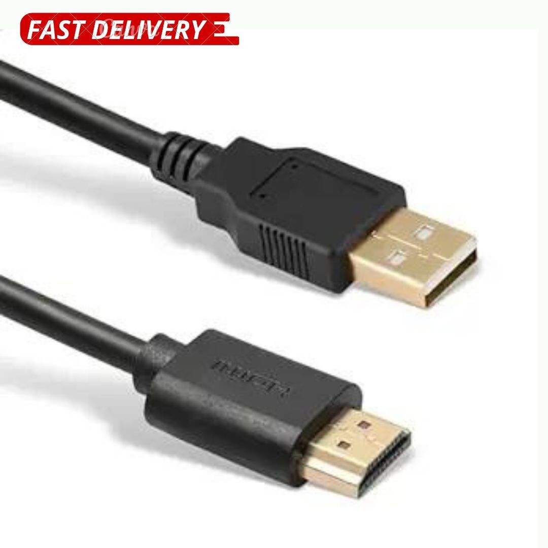 USB to HDMI Cable, USB 2.0 Male to HDMI Male Charger Cable Splitter Adapter Port