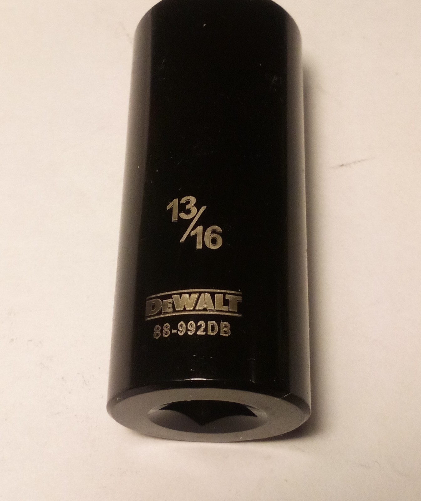  DeWalt 13/16" x 3/8 " Dr  SAE Black Chrome Deep Socket - 88-992DB - 6 Pt