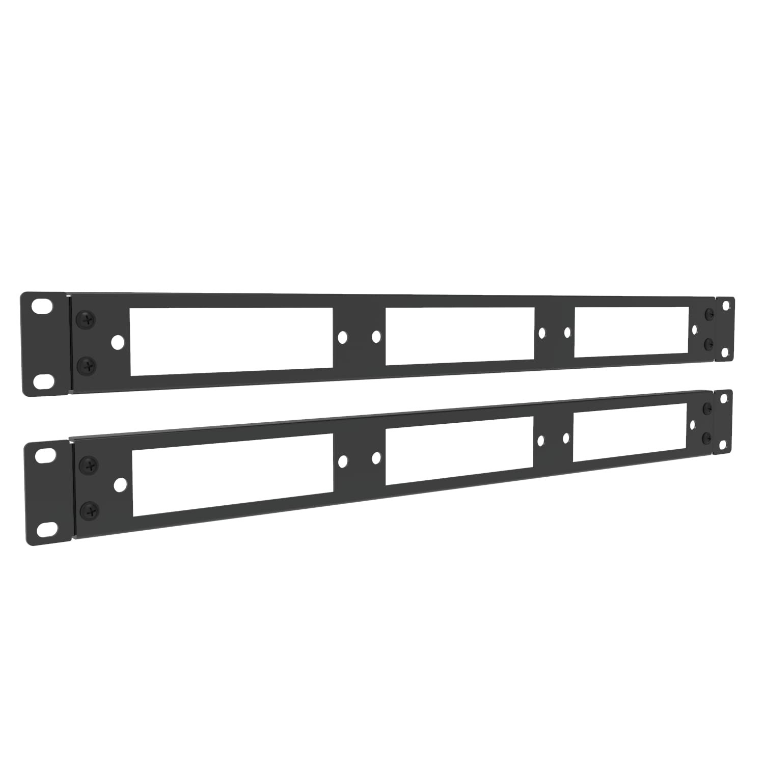 JINGCHENGMEI 2 Pack of 1U 19 inches Blank Fiber Patch Panel High, Black