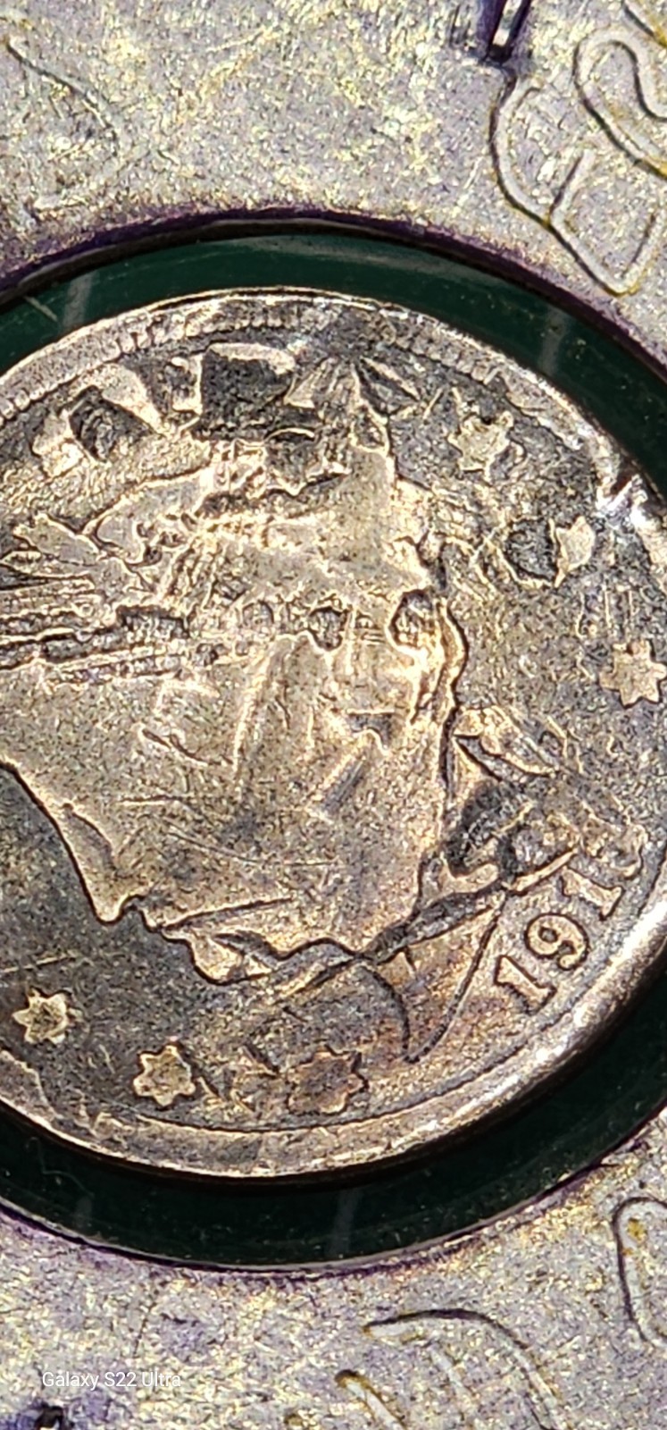 1910 4.6g Barber Nickel W/Lamination Error Planchet Error Off-Center Strike Must