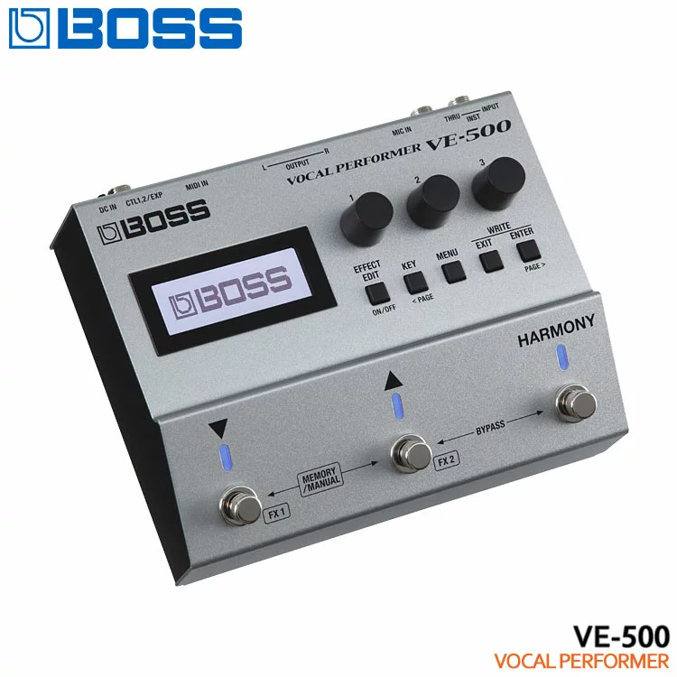 BOSS VE-500 Vocal Performer Multi Effect Pedal Pre Amplifier Japan VE500 Silver