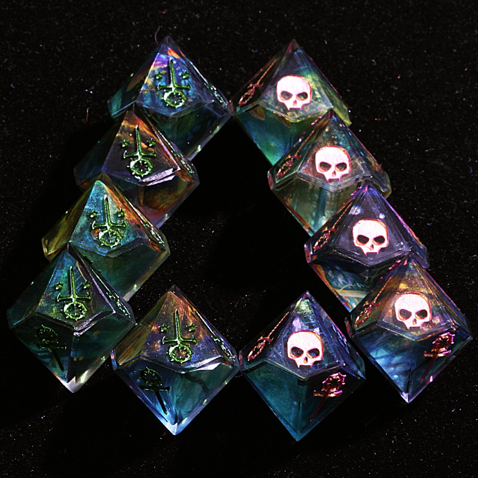 15 Polyhedral Resin Sabbat Sets WoD Dice VtM Sporeveil