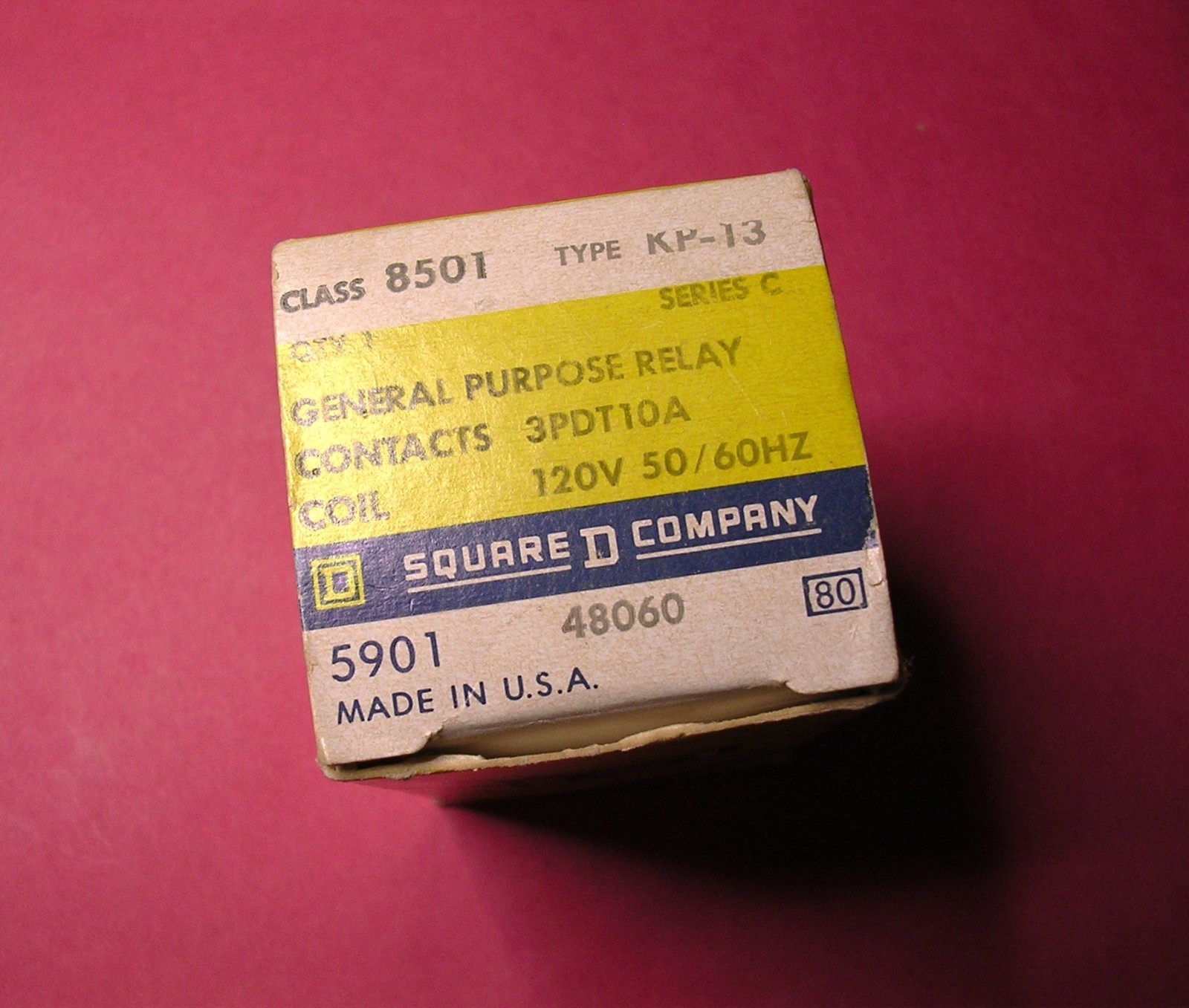 Square D Type KP-13 3PDT Class 8501 120VAC Relay- NOS