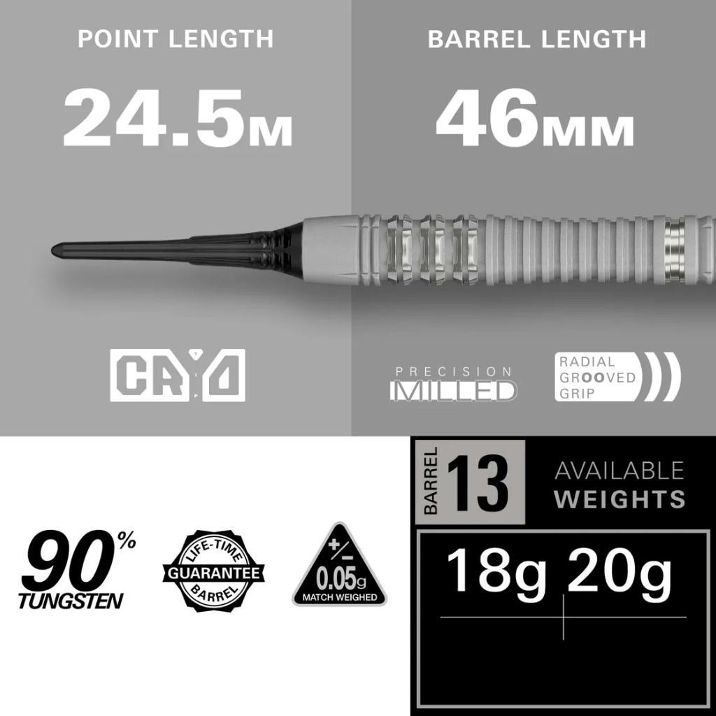 TARGET CRYO 13 20 GRAM 90% TUNGSTEN SOFT TIP DARTS 210545