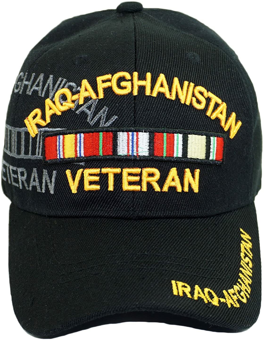 US Military Iraq-Afghanistan Veteran Ribbon Black Baseball Cap