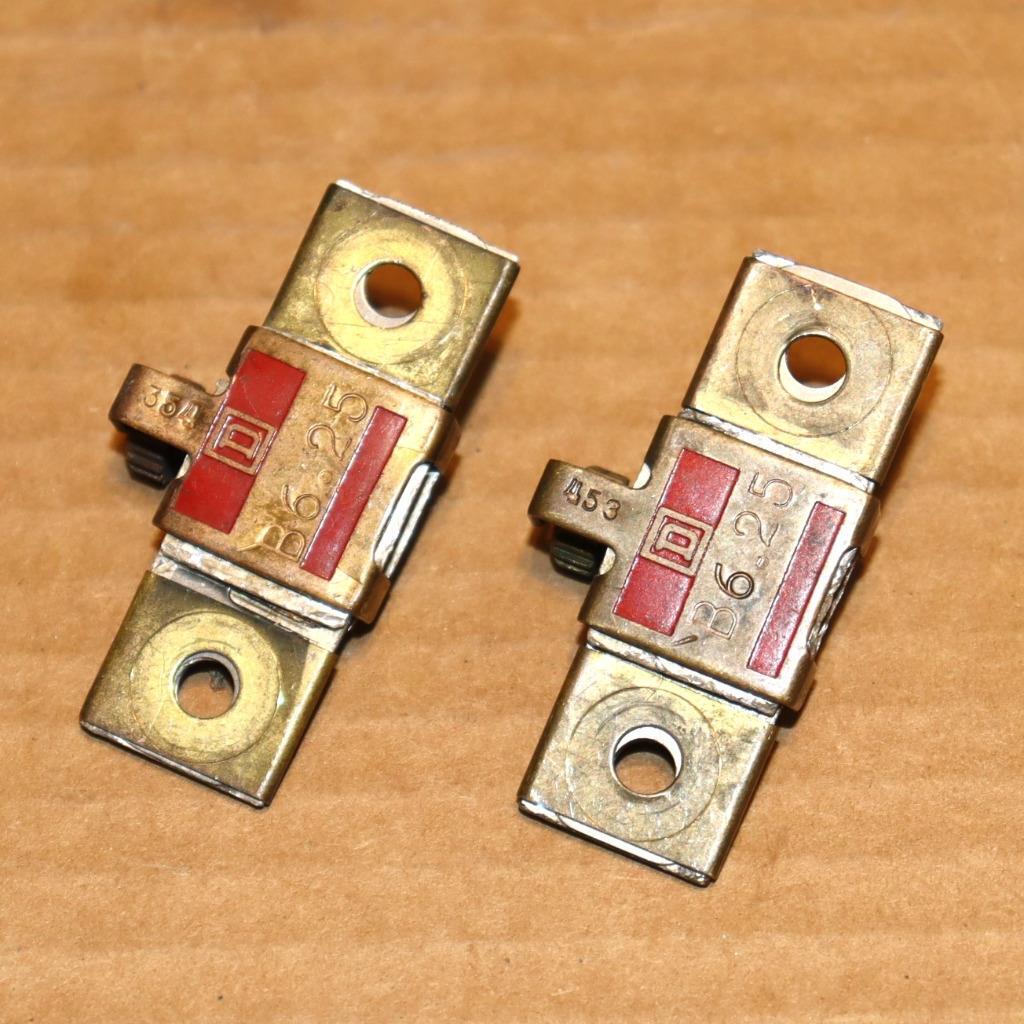 One  Lot of 2 Square D B6.25 Overload Heater Elements  #J